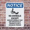 Signmission No Animals Except OSHA Notice Sign, Plastic, 7in W x 10in L, 2PK OS-2PACK-NS-P-710-V-14378 - alternate 2